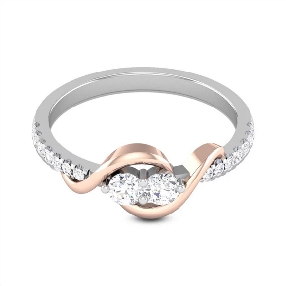 New 925 Sterling Silver Diamond Ring - Picture 2 of 5